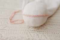 Image 2 of Lux Pink beaded tieback with elastic back 