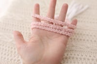 Image 1 of Lux Pink beaded tieback with elastic back 