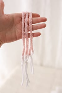 Image 3 of Lux Pink beaded tieback with elastic back 