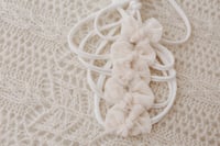 Image 1 of Milk velvet bow tieback 