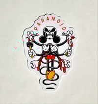 Image 1 of Paranoid Streetwear Clothing Brand Mickey Mouse Crucified Matte Vinyl Sticker