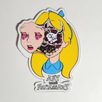 Image 1 of Any Means Necessary Brand Alice In Wonderland Acid Tabs On Eyeball Tongues Glossy Finish Sticker