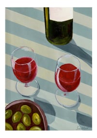 Image 1 of Blue stripes and red wine 