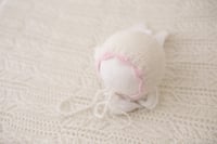 Image 1 of Angora milkshake bonnet newborn 