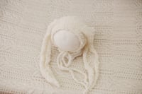 Boucle knit bonnet bunny