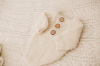 Image 1 of Alpaca knit newborn romper toast