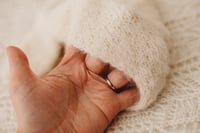 Image 2 of Alpaca knit newborn romper toast