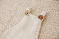 Image 2 of Chunky knitted dungarees cream 
