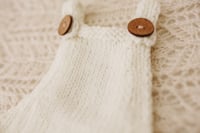 Image 4 of Chunky knitted dungarees cream 
