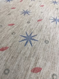 Image 3 of Hand Stamped folk book-cloth // Linen mix paper backed book-cloth No.1