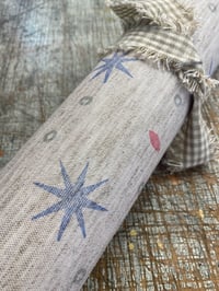 Image 5 of Hand Stamped folk book-cloth // Linen mix paper backed book-cloth No.1