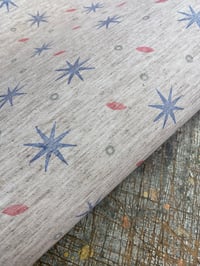 Image 1 of Hand Stamped folk book-cloth // Linen mix paper backed book-cloth No.1