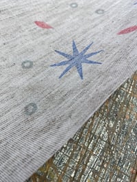 Image 6 of Hand Stamped folk book-cloth // Linen mix paper backed book-cloth No.1