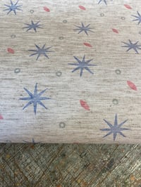 Image 7 of Hand Stamped folk book-cloth // Linen mix paper backed book-cloth No.1