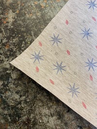 Image 8 of Hand Stamped folk book-cloth // Linen mix paper backed book-cloth No.1