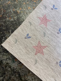 Image 8 of Hand Stamped folk book-cloth // Linen mix paper backed book-cloth No.2