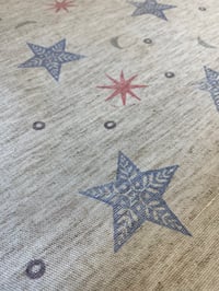 Image 7 of Hand Stamped folk book-cloth // Linen mix paper backed book-cloth No.3
