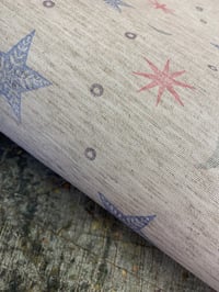 Image 4 of Hand Stamped folk book-cloth // Linen mix paper backed book-cloth No.3