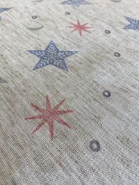 Image 8 of Hand Stamped folk book-cloth // Linen mix paper backed book-cloth No.3