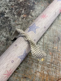 Image 3 of Hand Stamped folk book-cloth // Linen mix paper backed book-cloth No.3