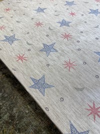 Image 1 of Hand Stamped folk book-cloth // Linen mix paper backed book-cloth No.3