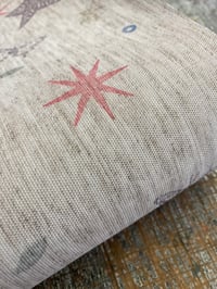 Image 2 of Hand Stamped folk book-cloth // Linen mix paper backed book-cloth No.4 (slight second)