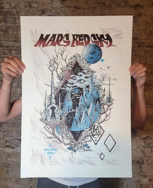 Image of Hellfest 2025 silkscreen by Ëmgalaï  