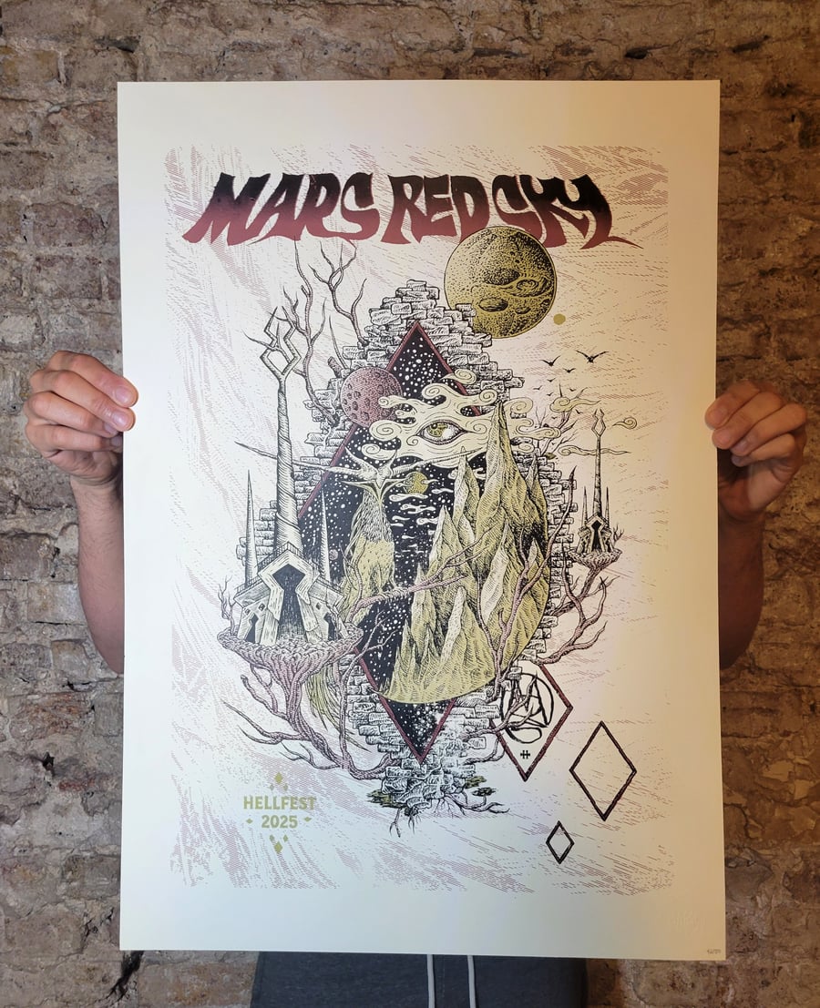Image of Hellfest 2025 silkscreen by Ëmgalaï  