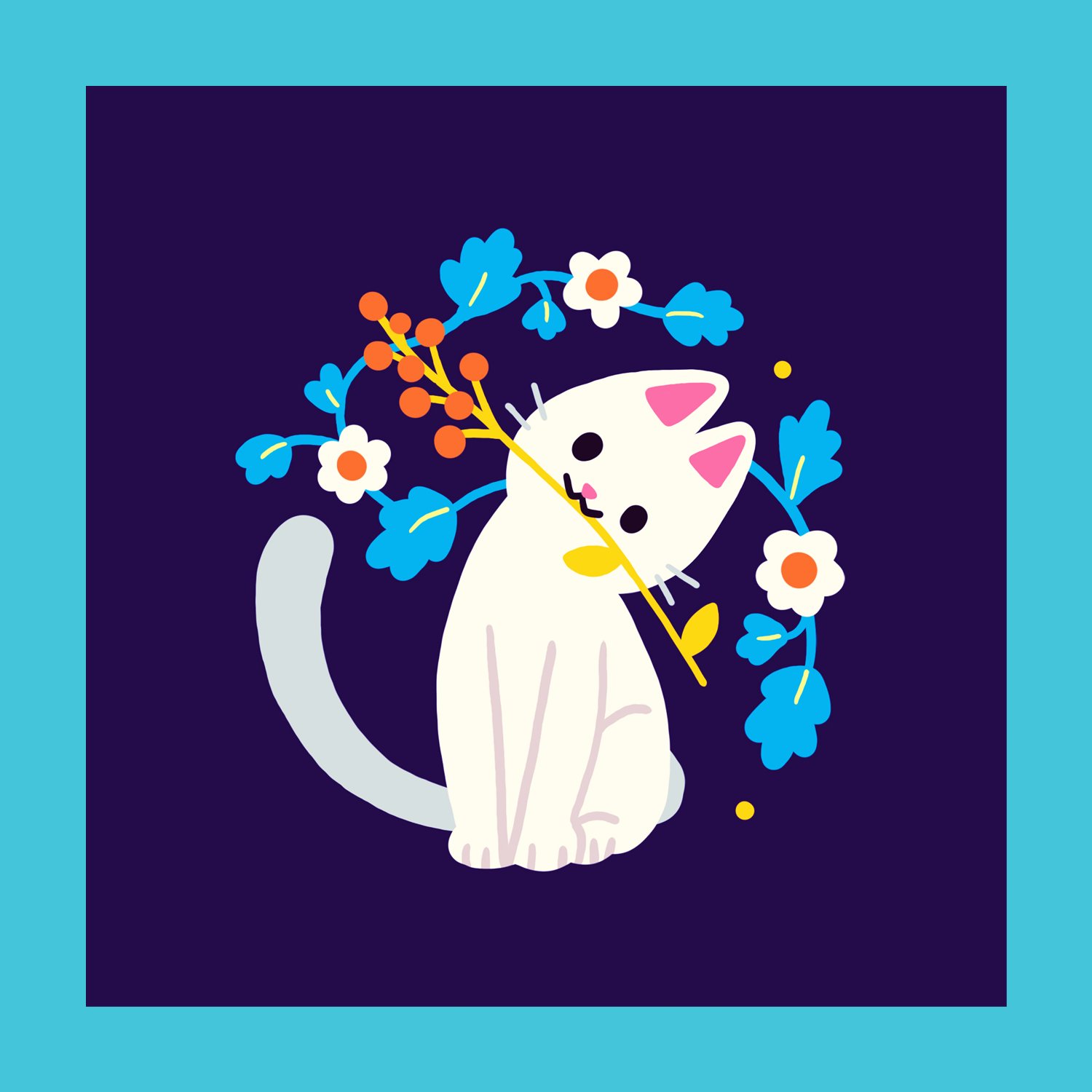 🎨  Print carré - Colorfull Cat