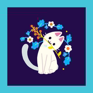 🎨  Print carré - Colorfull Cat