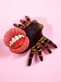 Image 2 of Spider with Human Mouth - Surreal Pop Sculpture in Polymer Clay (Unique Piece)
