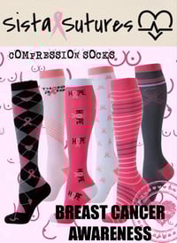 Image 1 of Breast Cancer Awareness - Long Compression Socks