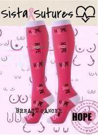 Image 4 of Breast Cancer Awareness - Long Compression Socks