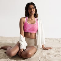 Image 3 of Padded Sports Bra Pink