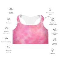 Image 4 of Padded Sports Bra Pink
