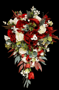 Artificial Floral Cascade Bridal Bouquet - "Alba"