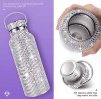 Image 11 of Perla Diamond Tumbler 17oz, 25oz, 32oz | 24K Rose Gold