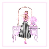 Image 1 of FASHION ILLUSTRATION ART PRINT: MIRROR MIRROR