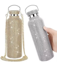 Image 3 of Perla Diamond Tumbler 17oz, 25oz, 32oz | 24K Rose Gold