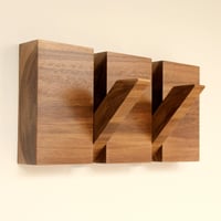 Image 1 of Wood coat rack, 2 pegs. 