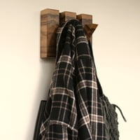 Image 4 of Wood end grain coat rack, 2 pegs.