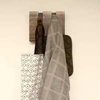 Image 5 of Wood end grain coat rack, 2 pegs.