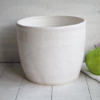 Image 2 of Extra Large Utensil Holder, Matte White Kitchen Crock Organizer, Made in USA