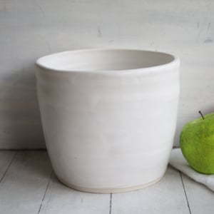 Image of Extra Large Utensil Holder, Matte White Kitchen Crock Organizer, Made in USA