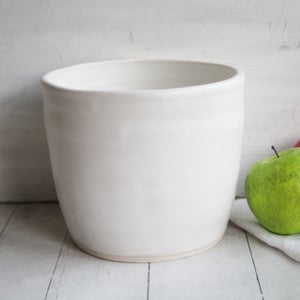 Image of Extra Large Utensil Holder, Matte White Kitchen Crock Organizer, Made in USA