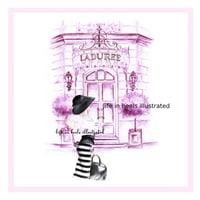 Image 1 of FASHION ILLUSTRATION ART PRINT: SHOPPING IN PARIS