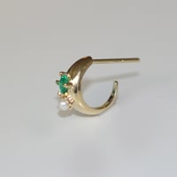 Image 3 of Victorian emerald mini hoop earring