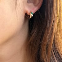 Image 5 of Victorian emerald mini hoop earring