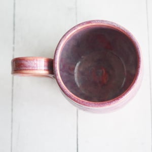 Image of Pink and Purple Glazed Pottery Mug, 13 Ounce, Handcrafted Stoneware Cup, Made in USA