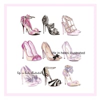 Image 1 of FASHION ILLUSTRATION ART PRINT: LIFE IN HEELS